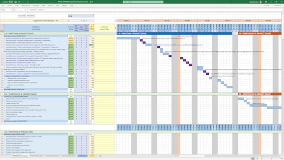 Project Management Templates Waterfall Project Planner with | Etsy