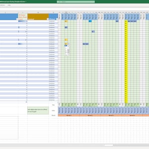 Project Management Templates - Editable Excel Spreadsheet log for Annual and Sickness Leave Tracking