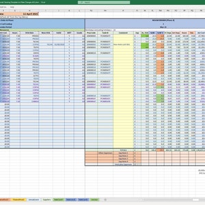 MS Excel Spreadsheet, tracking project monthly / weekly financials pivot including contracted work, forecasts, actuals, variance & expenses