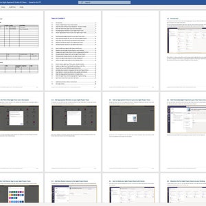 May include: A guide to using Microsoft Teams for agile project management. The guide includes screenshots of the Teams interface and instructions on how to use the platform for agile workflows.