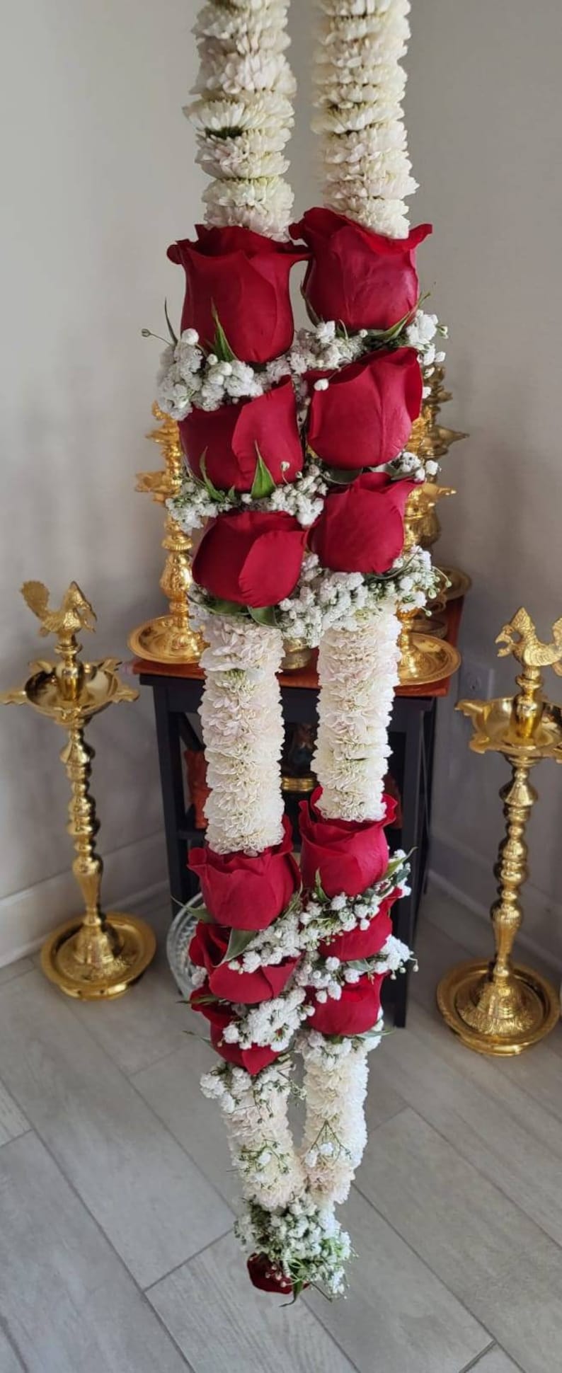 FRESH ROSE GARLAND Fresh Flower Varmala, Wedding Garland, Wedding Flower, Real Flower Haar