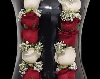 Fresh Rose Wedding Garland: Customizable Jaimala Varmala with Pearls