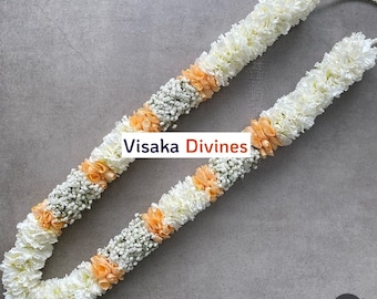 Rose Petal Wedding Garland: Carnation & Baby's Breath Haar Mala