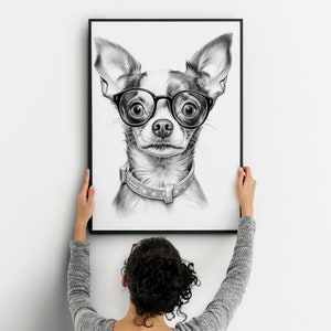 Dog with Glasses, Downloadable Print, Printable Poster, Digital Download