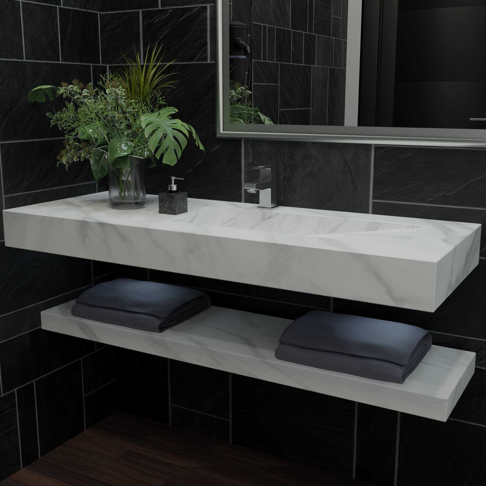 Modern Bathroom Vanity 1200mm Floating Ceramic Tile Basin Etsy