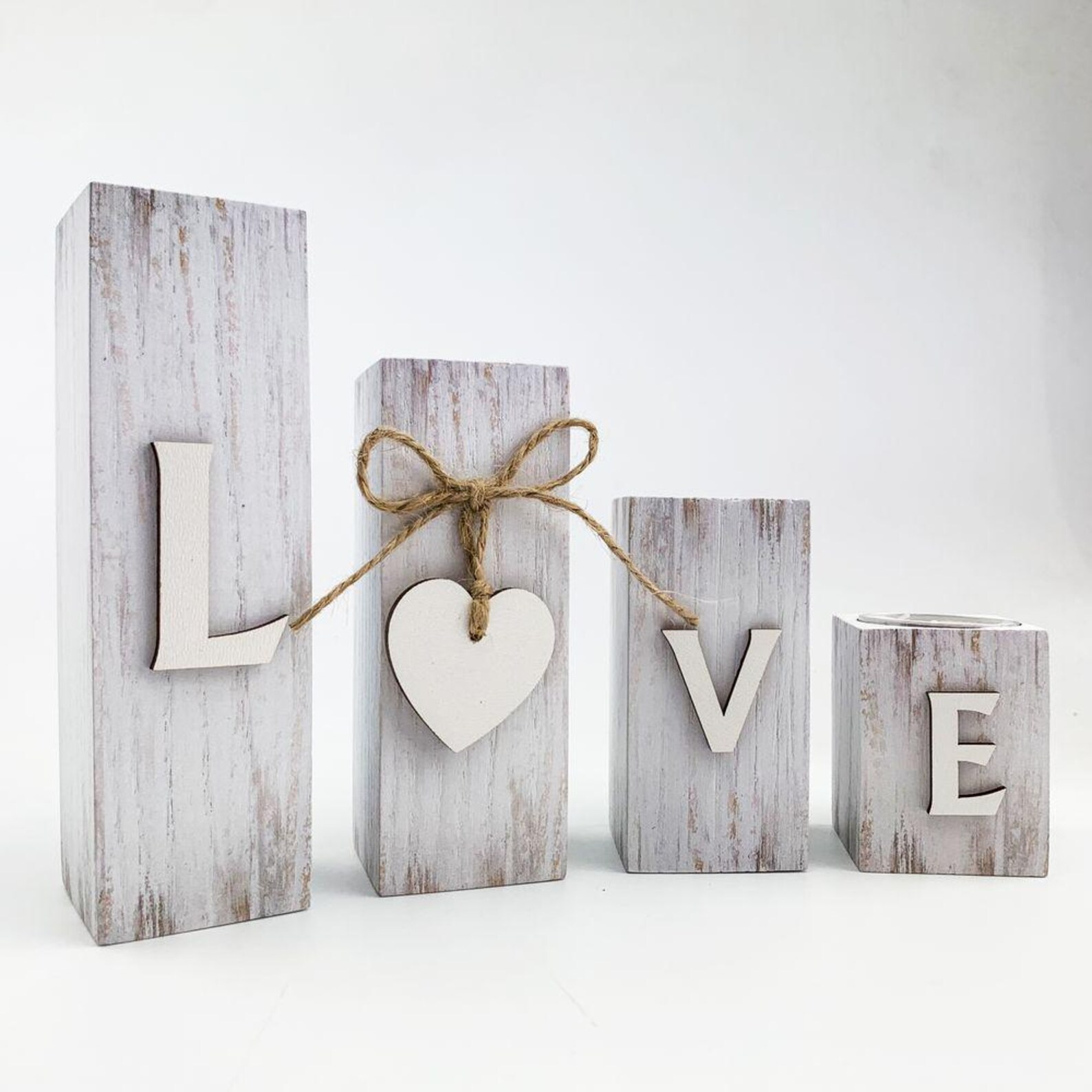 Set of Candle Holders, Set of Wooden Candle Holders, Decorative Wooden ...