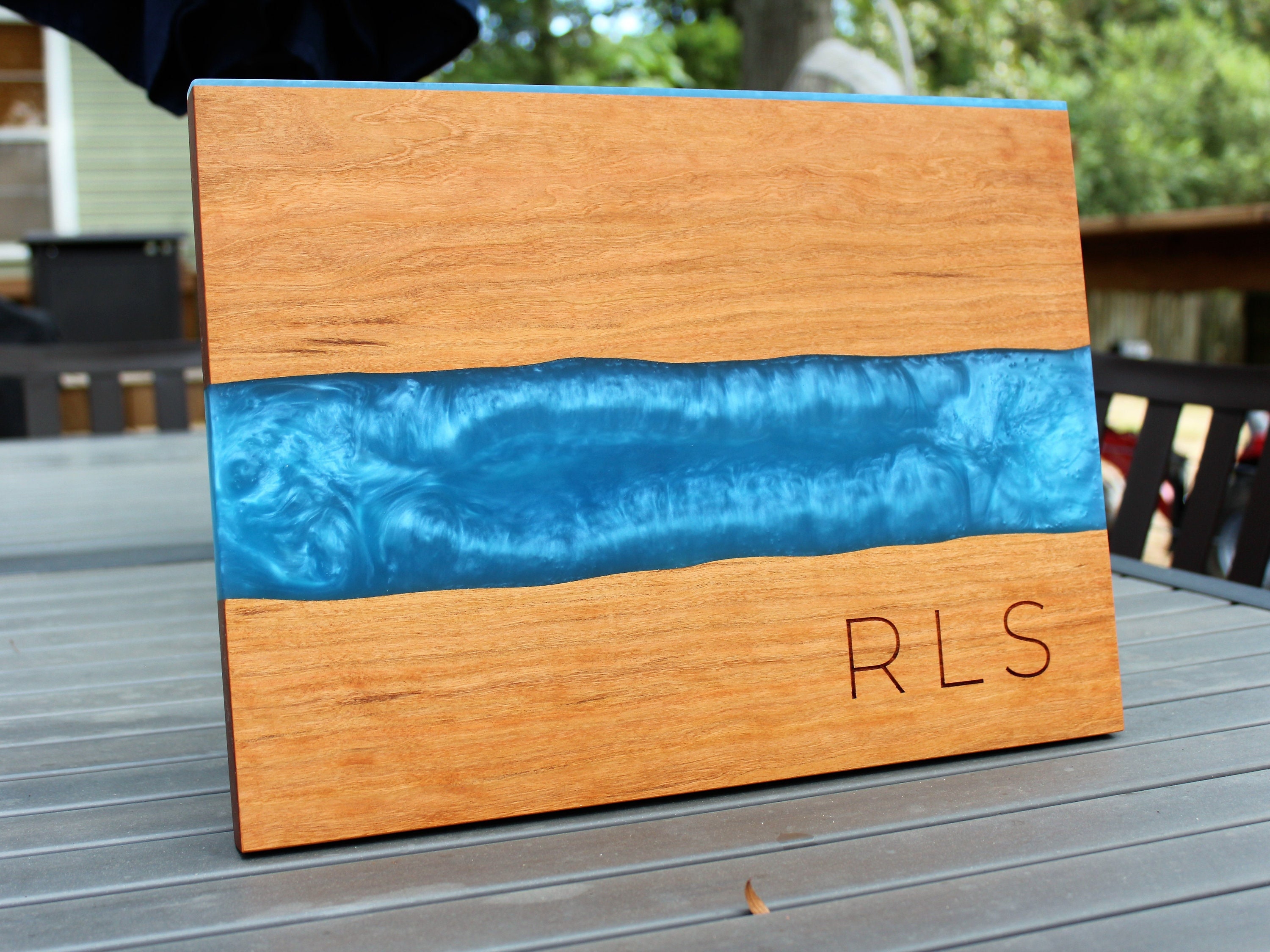 Custom Engraved Epoxy Cutting Board Resin River Board Etsy