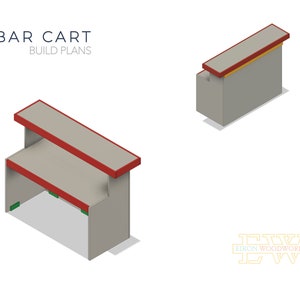 DIY ビルド プラン - 木製バー カート - 印刷可能なデジタル ファイル