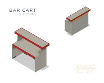 Plans de construction DIY - chariot de bar en bois - fichier numérique imprimable