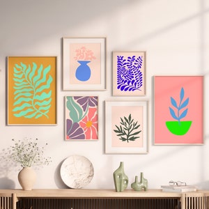 Set of 6 Matisse-Inspired Blooms:Aesthetic Digital Downloads for Unique Room Decor