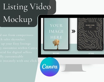 Listing Video - Canva Printables Template - Elevate Your Digital Listings with Mockup Video