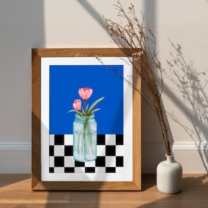 Pastel Bloom: Digital Download, Aesthetic Vase with Flowers Art, Unique Room Decor