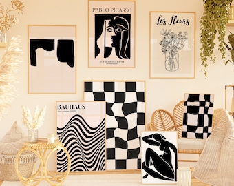 1000+ Black and White Printable Art Designs - Matisse Inspired Gallery Art Prints - Instant Download - Home Decor