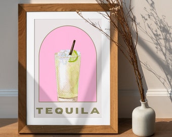 Aesthetic Tequila Art : Téléchargement numérique unique pour la décoration de la pièce