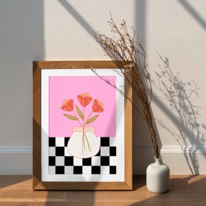 Digital Download, Aesthetic Vase with Flowers Art, Unique Room Decor
