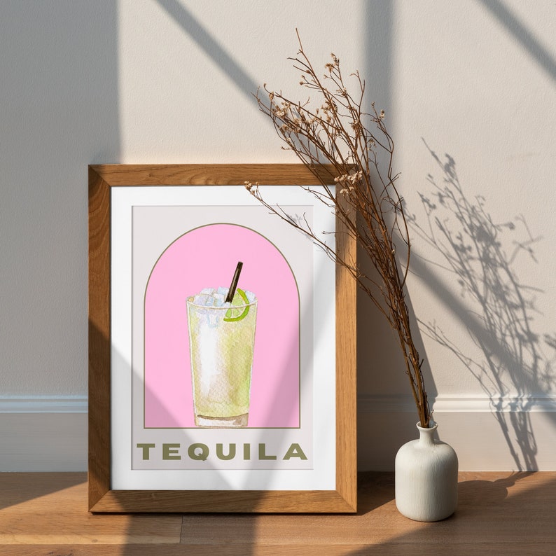 Aesthetic Tequila Art: Unique Digital Download for Room Decor image 1