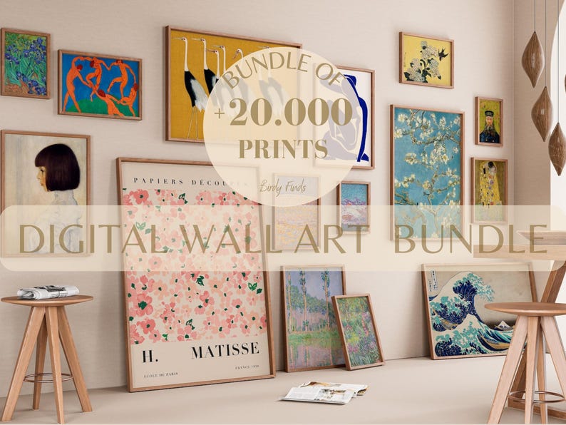 20.000 Printable Vintage Art Prints for Home Decor Eclectic Gallery Set