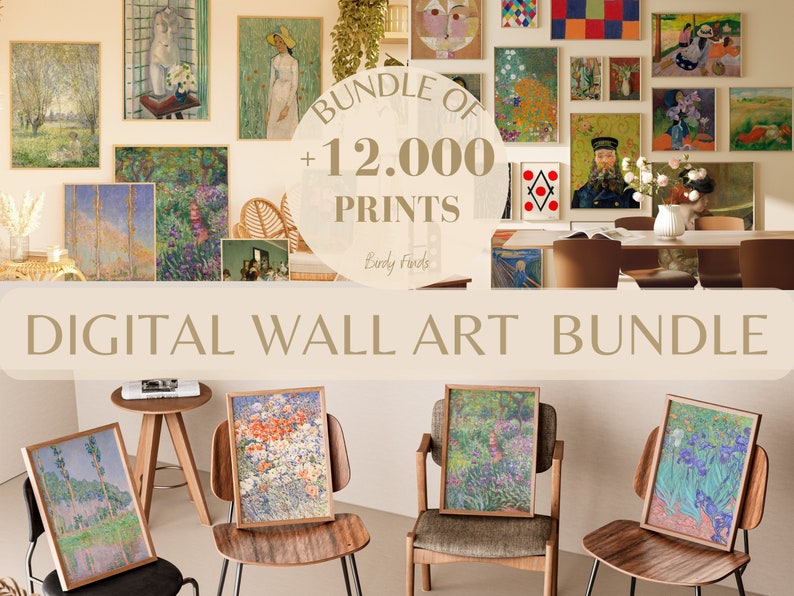 12.000 Printable Vintage Art Prints for Home Decor Eclectic Gallery Set MEGA BUNDLE 12.000 Art Prints Set Eclectic Gallery Wall Decor image 1