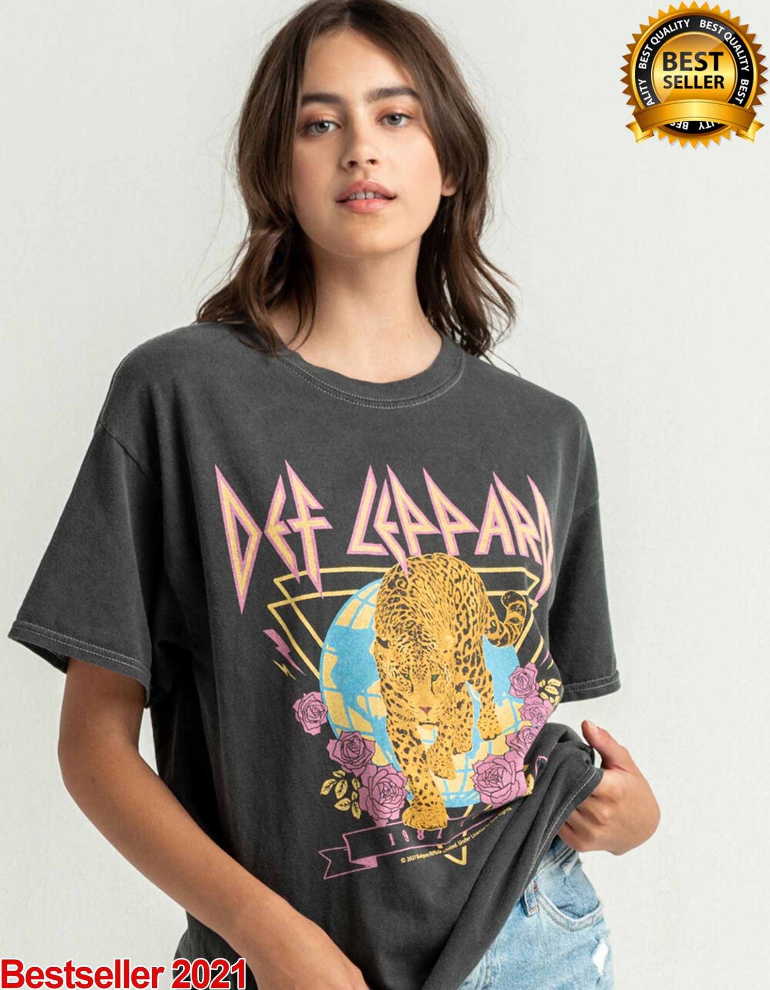 Vintage Def Leppard Leopard Floral Shirt Rock Band Shirt Etsy