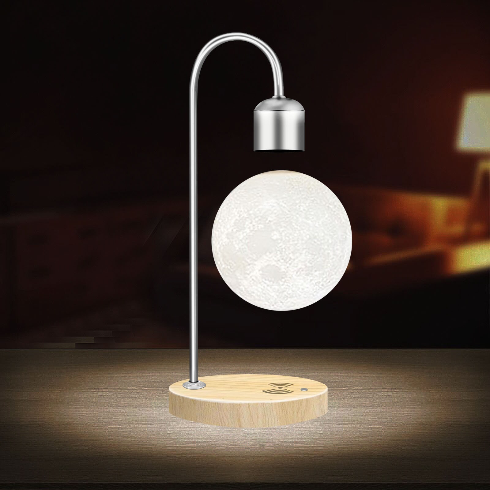 Levitating Moon Lamp with Phone Charger built in. Etsy