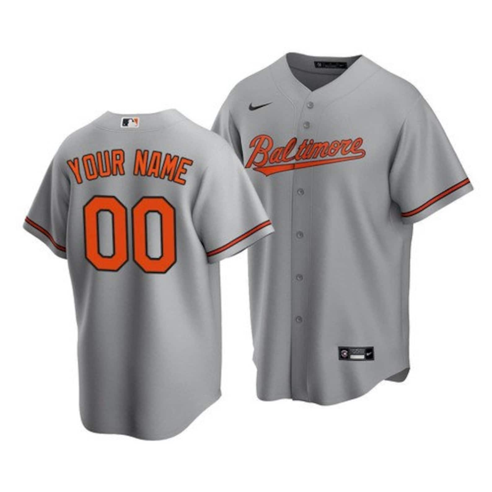 Baltimore Orioles Custom Grey 2021 Road Replica Player Jersey Etsy