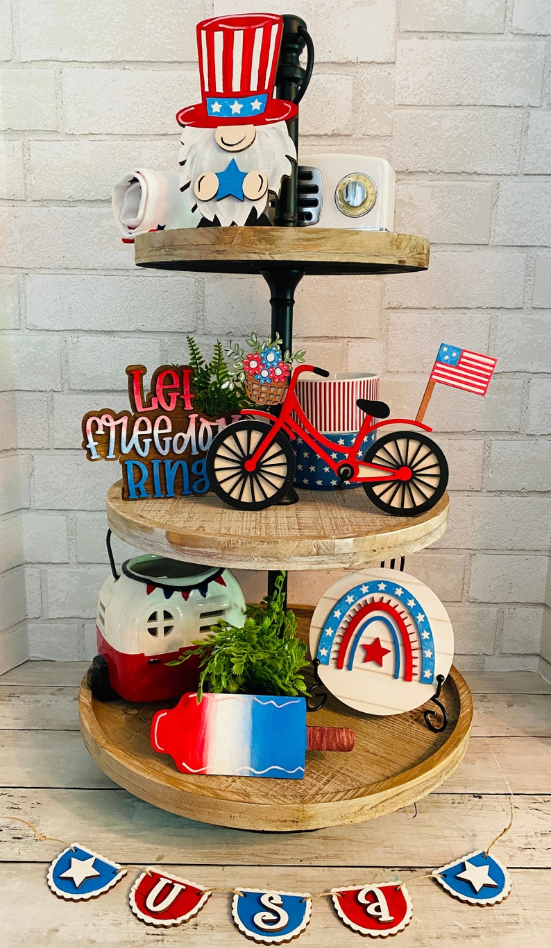 America USA Wood DIY Kit Tiered Tray DIY Etsy