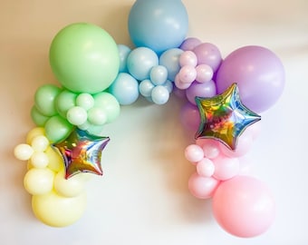 Pastel Rainbow Balloon Garland Kit, Pastel Rainbow DIY Balloon Arch