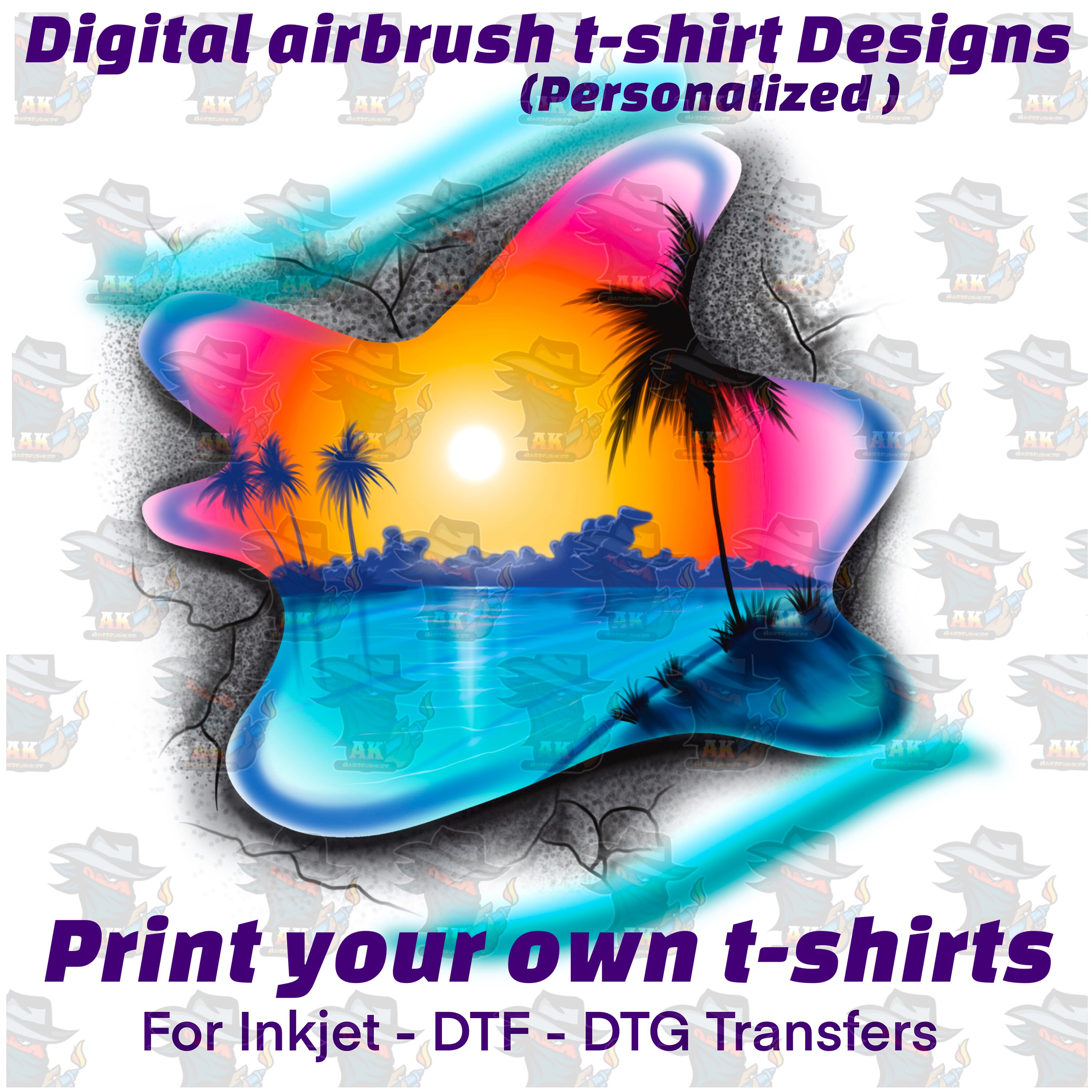 Dog Muscle Tank Top Airbrush 80's Inspired Beach Sun Swim Quick Dry Shirt  Free Shipping