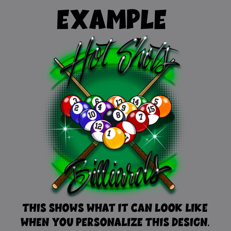 Digital Airbrush Billiards Design Inkjet/dtf/dtg Sublimation Print