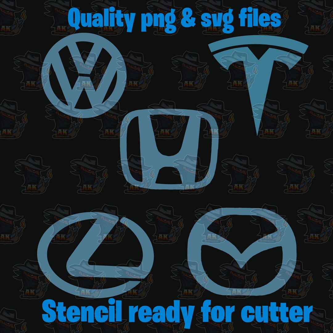 10 Car Emblems Paint Stencil Images Pack 1 for Cricut or Other Machine