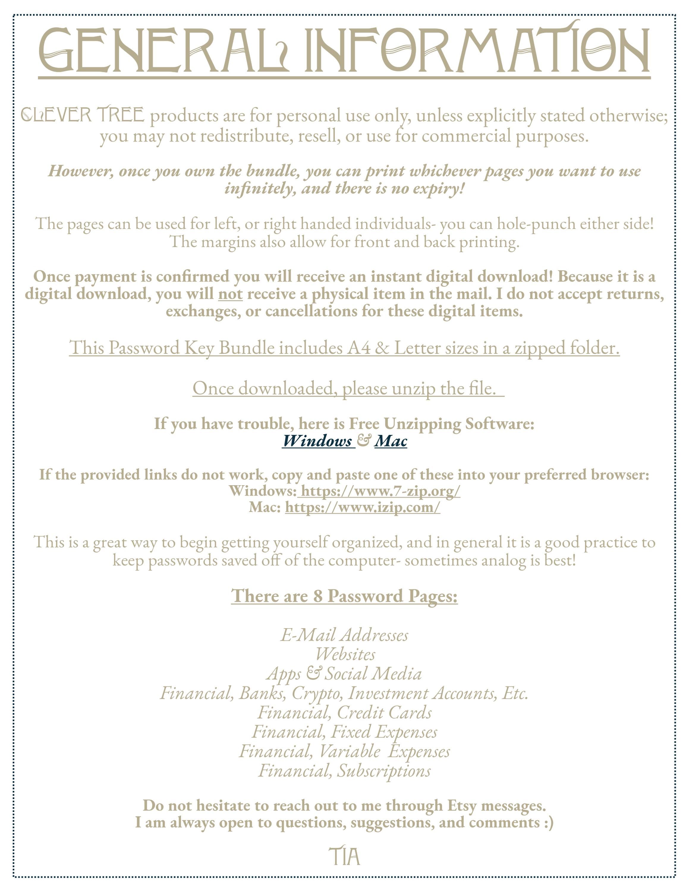 Password Key, Log, Chart, Tracker, A4, Letter, Keep Passwords Safe ...