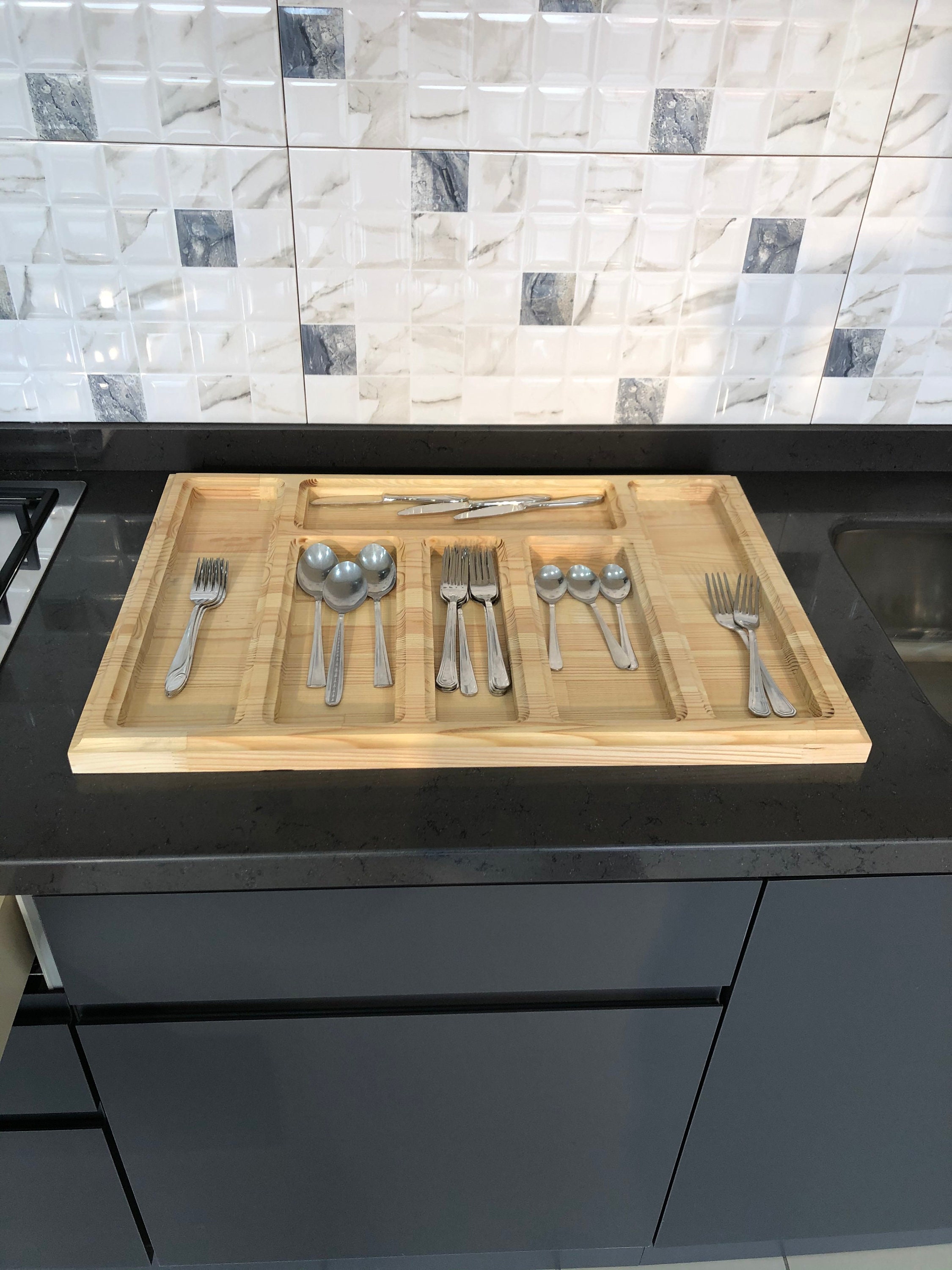 Handmade spoon holder for kitchen Made of wood. We Etsy