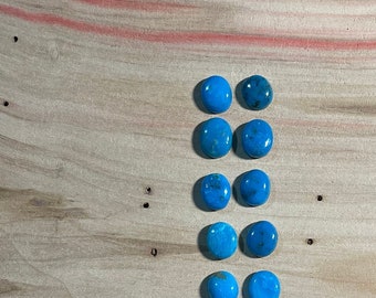 Kingman Calibrated Turquoise Cabochons 10x 12 {average size} AAA Kingman Colbart Mine USA    - Gemstone sold individually-