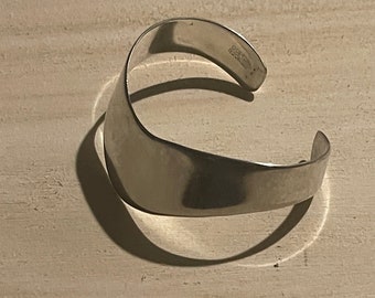 Vintage Taxco 925 Sterling Abstract/Modernist Cuff Bracelet Made by Mexican Craftsman/ Marked