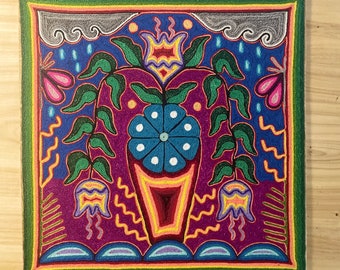 Inheemse garenkunst van de Huichol-indianen van Mexico 12x12