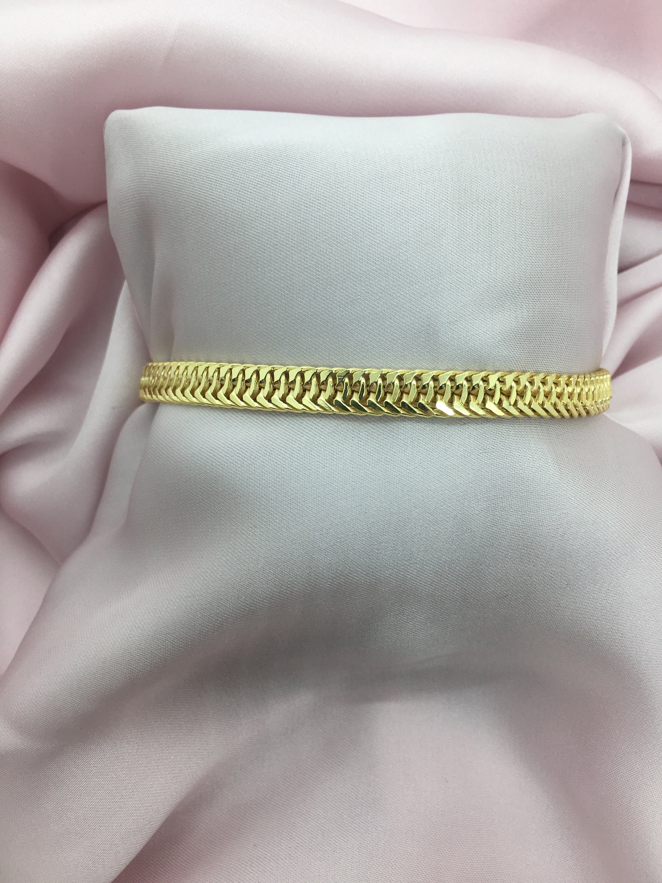 Herringbone Bracelet in Sterling Silverchunky Curb Chain Etsy UK