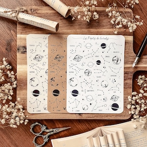Planche de stickers galaxie noir et blanc