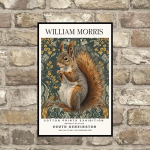 William Morris Squirrel Exhibition Print, William Morris Print, Squirrel Print, Framed or Unframed, A5 to A0, Squirrel