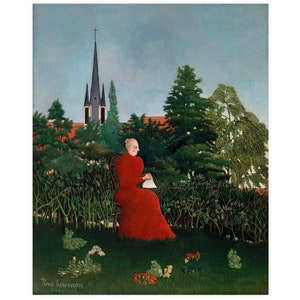 Henri Rousseau, Portrait of a Woman in a Landscape Print, Rousseau Print, Landscape Print - 35 Different sizes to choose from