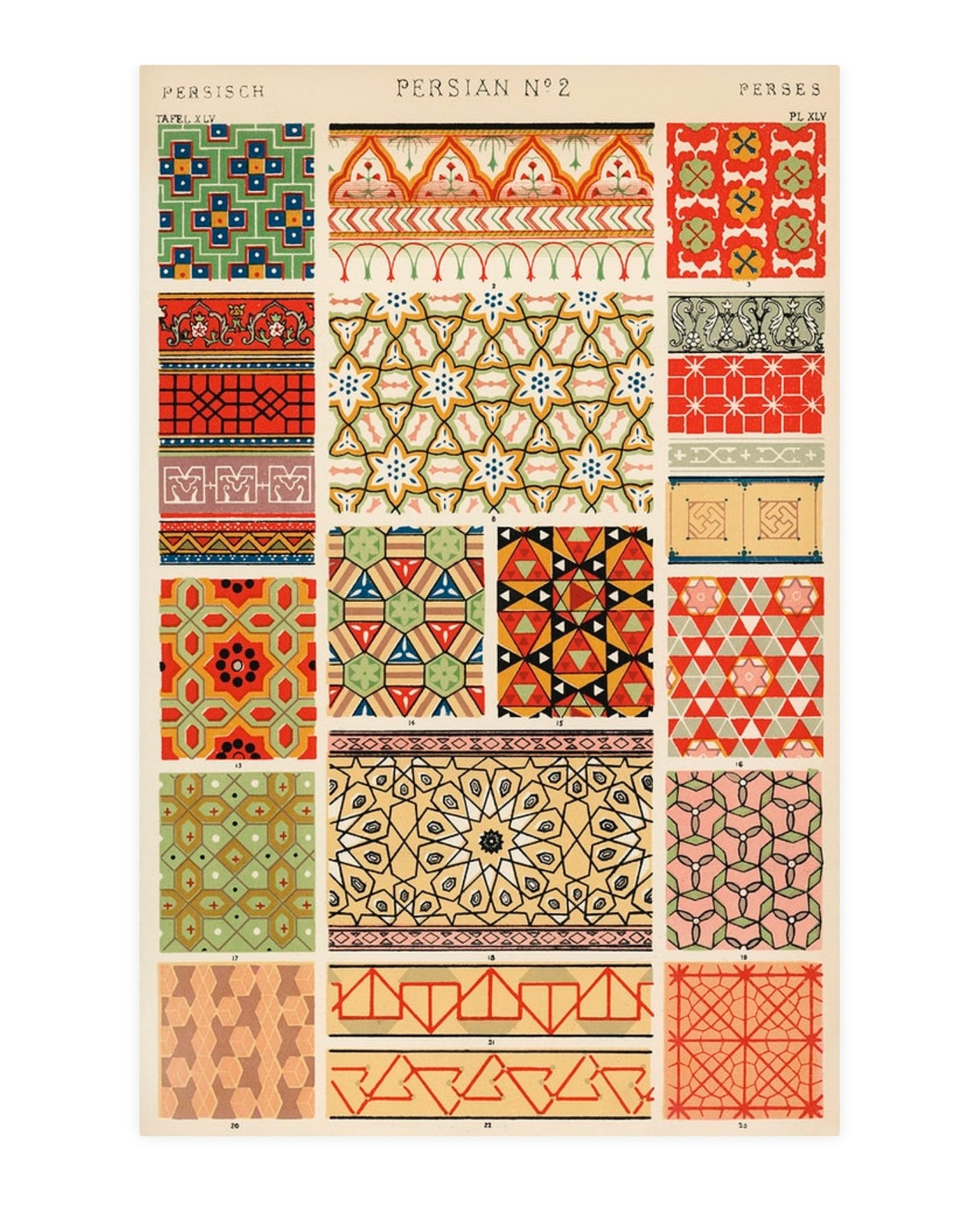 ２冊 ラシネꕤ世界装飾 ORNEMENT OWEN JONES 模様 図案 装飾 Persian Print, Owen Jones, the Grammer of Ornament, Persian Number