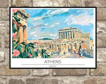 Athens Travel Print, Athens Print, Travel Print, Framed or Unframed, A5 to A0, Athens - 35 Different sizes to choose from