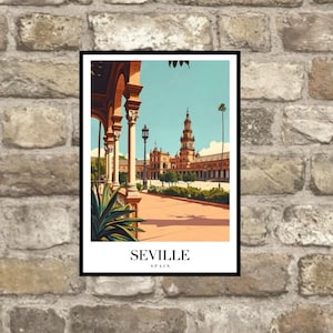 Seville Print, Seville Travel Print, Seville  Poster, Framed or Unframed, A5 to A0 - 35 Different sizes to choose from