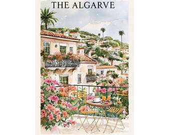 Algarve Print, Algarve Travel Print, Algarve Poster, Framed or Unframed, A5 to A0 - 35 Different sizes to choose from