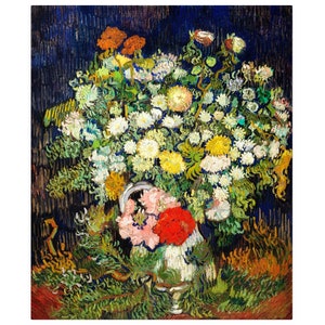 Van Gogh Bouquet of Flowers in A Vase Print, Van Gogh Print, Women Picking Olives Print, Vintage Print - 35 Different sizes to choose from