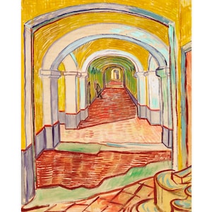 Van Gogh Corridor in the Asylum Print, Van Gogh Print , Corridor in the Asylum Print, Vintage Print - 35 Different sizes to choose from