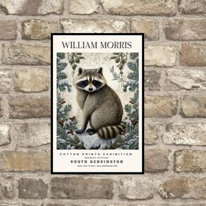 William Morris Raccoon  Exhibition Print, William Morris Print, Raccoon Print, Framed or Unframed, A5 to A0