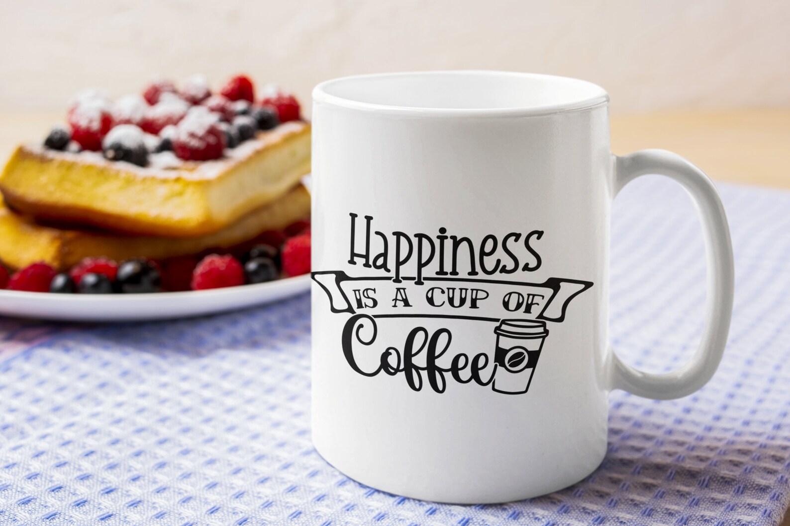 Happiness Is A Cup Of Coffee Premium Quality 15oz Coffee Mug Etsy