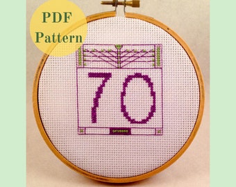 Birthday & Anniversary Milestone Frame - Counted Cross Stitch Pattern - Instant Download PDF - 'Prairie Style'