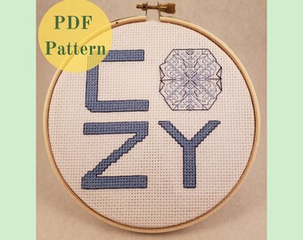 Cozy - Counted Cross Stitch Pattern - Instant Download PDF - Blue Snowflake