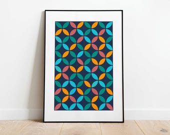 Impression de carreaux géométriques islamiques | Art mural mauresque